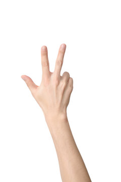 hand sign of number three