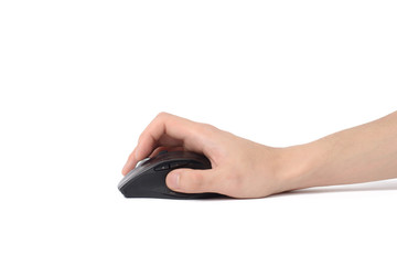 hand holding wireless mouse