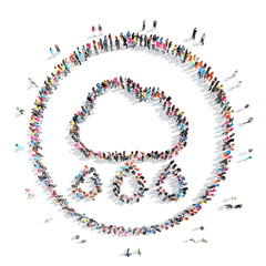 people in the shape of clouds.