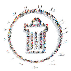  people in the shape of  trash.