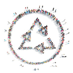 People in the form of arrows.