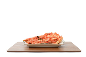 uncut Gimchi on a plate