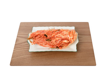 uncut Gimchi on a plate