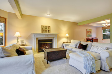 Nice living room with fireplace.