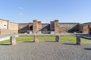 ruined market place in Pompeii.