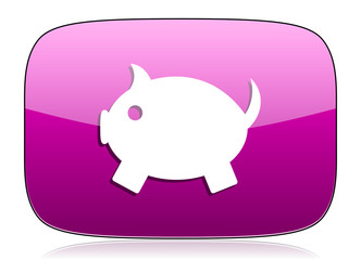 piggy bank violet icon