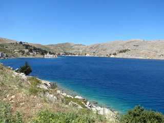 Fototapeta na wymiar Grèce - Ile de Symi - Nimborio Bay