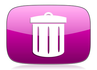 recycle violet icon recycle bin sign