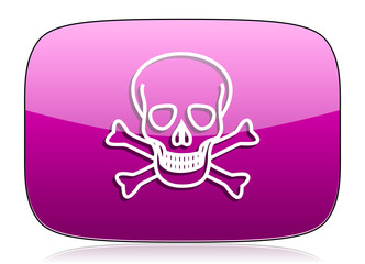 skull violet icon death sign