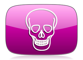 skull violet icon death sign