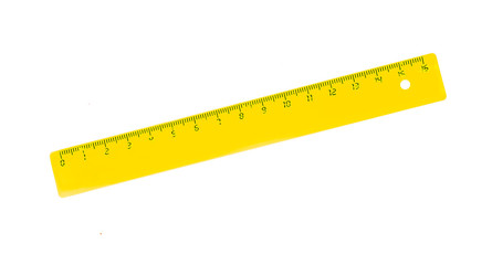  yellow rulers drawing isolated on a white background