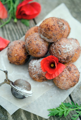 Freshly baked cheese donuts 