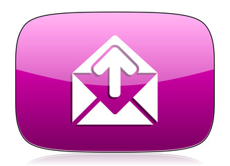 email violet icon post message sign