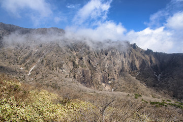 Landscape of majestic cliff and slopes
