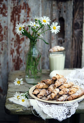 Homemade bagels with nuts