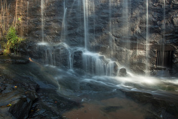 Waterfall on rocks below