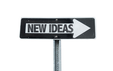 New Ideas direction sign isolated on white 