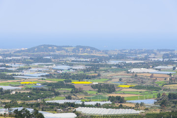 Landscape view from the top of Jeoji Oreum