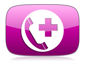 emergency call violet icon