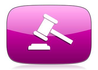 auction violet icon court sign verdict symbol