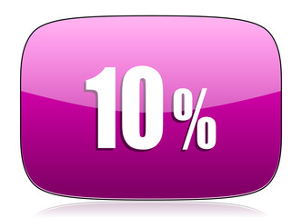 10 percent violet icon sale sign