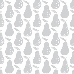 Vector Gray Pears Geometric Texture Seamless Pattern