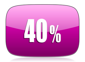 40 percent violet icon sale sign
