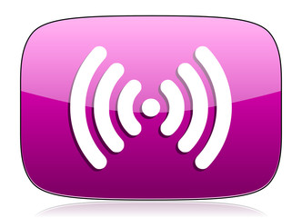 wifi violet icon wireless network sign