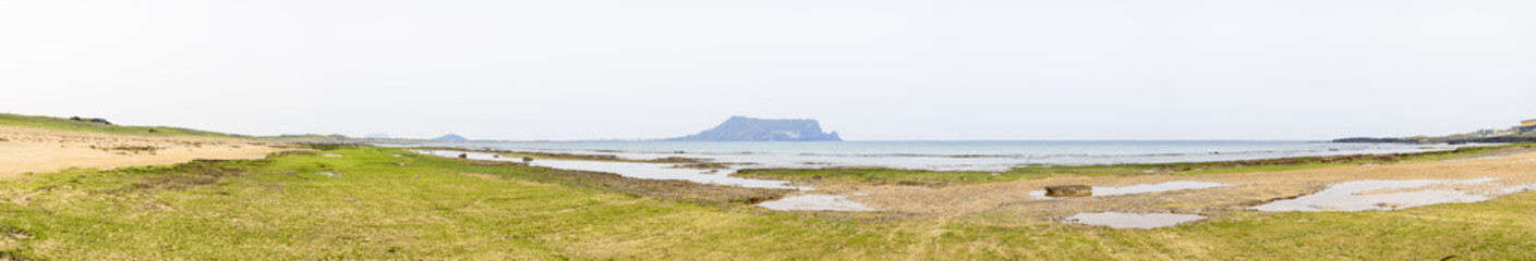 Landscape of Gwangchigi beach with Seongsan Ilchulbong.