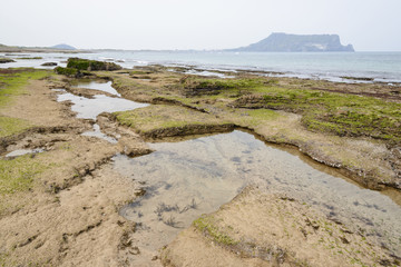 Landscape of Gwangchigi beach with Seongsan Ilchulbong.