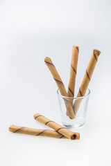 Waffle rolls flavored coffee.