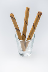 Waffle rolls flavored coffee.