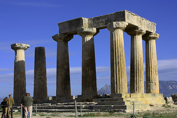 Doric temple in Ancient Corinth, Greece