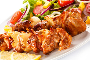 Shashlik - grilled meat and vegetables