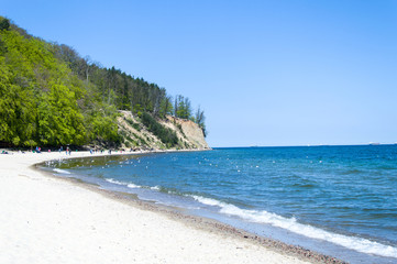 The long sand beach in Gdynia Orlowo at Baltic sea, Poland