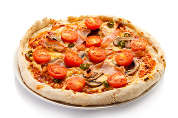 Pizza on white background