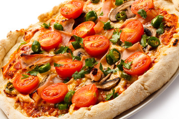 Pizza on white background