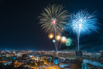 Udon thani anniversary fireworks