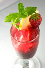 Summer party drink Cold fresh strawberry lemonade