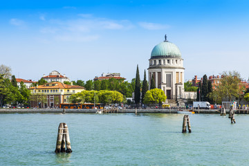 VENICE, ITALY. A view of Lido's island. Parrocchia S.Maria Elisabetta church