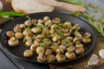 Salad of small mushrooms and herbs