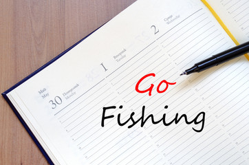Go fishing text concept