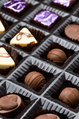 Close up shot of chocolates box