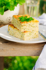Zucchini Rice Slice with Cheese