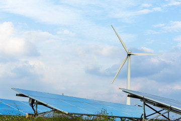 Wind turbine and solar panel