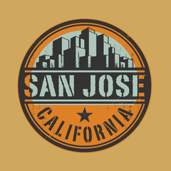 Stamp or label with name of San Jose, California