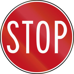 Stop sign in Australia (handheld version for roadworks)