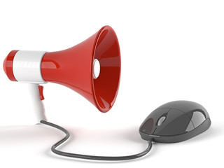 Megaphone with mouse