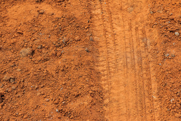 tire tracks on the ground