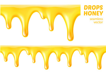 Drops honey. Seamless vector
